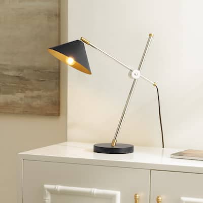 SAFAVIEH Lighting Ieteke 24" Modern & Contemporary Table Lamp - 19" W x 9" D x 24" H - 19Wx9Dx24H