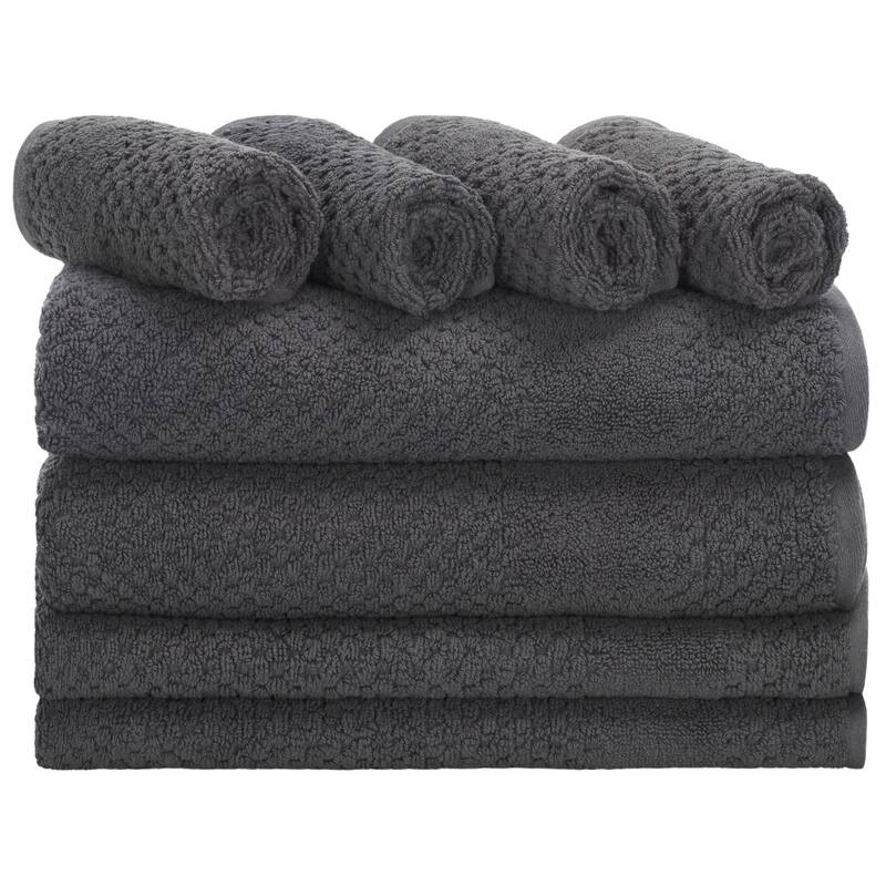 SAFAVIEH Home Chelsea 8-Piece Towel Bundle - 2 Bath Towels 2 Hand Towels 4 Wash Cloths