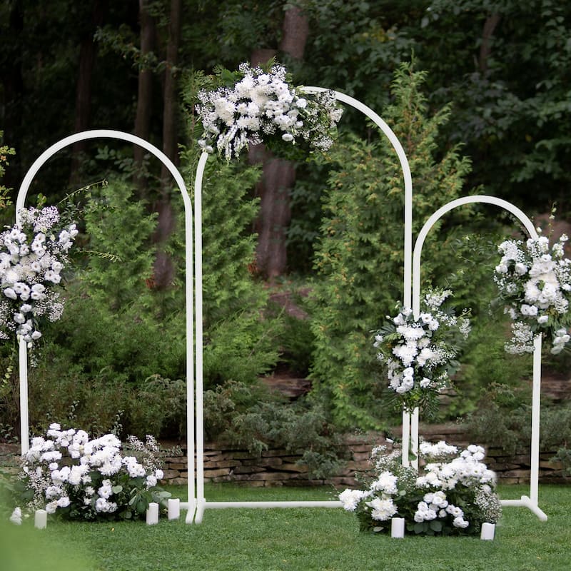 DIY 3 Sizes Metal Wedding Tall White Arch Backdrop Stand Arched Flower Stand