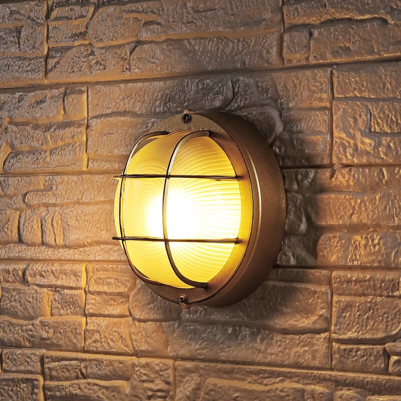 SAFAVIEH Lighting Bogdana Outdoor Wall Sconce - 8" W x 8" D x 4" H - 8Wx8Dx4H