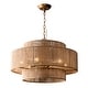 preview thumbnail 10 of 14, Bohemian Brown Hemp Rope Tiered Drum Chandelier Light - 23.62 "W x 15.16"H