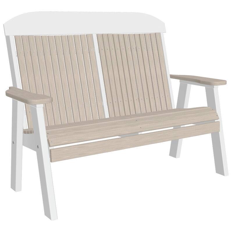 Poly Lumber Classic Bench - 4' - Birch Woodgrain & White