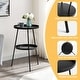 preview thumbnail 14 of 22, 2 Tier Round Patio Small Side Table, Metal Coffee Table for Indoor Outdoor