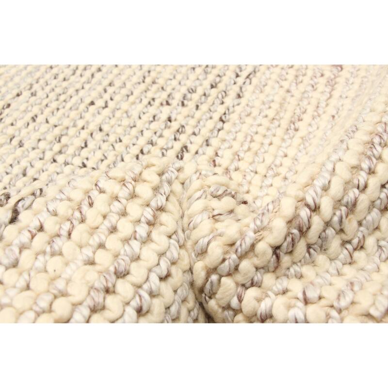 ECARPETGALLERY Braid weave Sienna Cream Wool Rug - 5'2 x 9'8