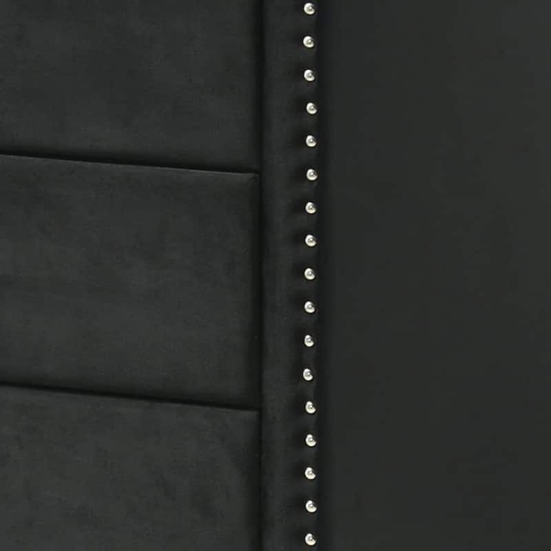 Moha 50 Inch Tall Dresser Chest, 5 Drawers, Metal Handles, Black Velvet