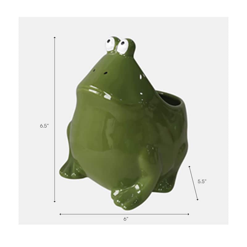 Decorative Frog Design Candle - Whimsical Scented Candle - 7", Green - 6.5"