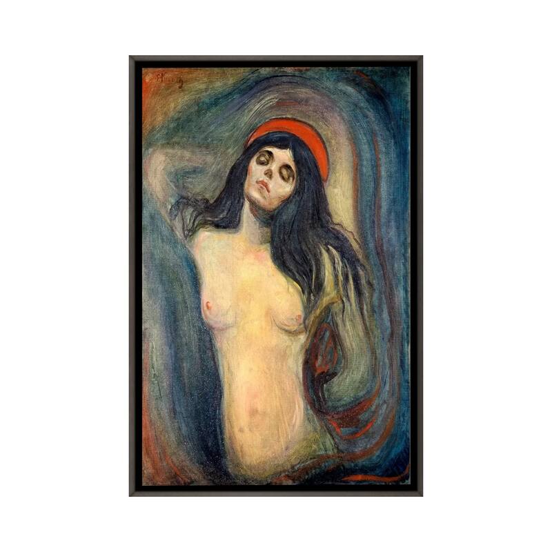 iCanvas "Madonna, 1895" by Edvard Munch Framed - Charcoal - 40x26