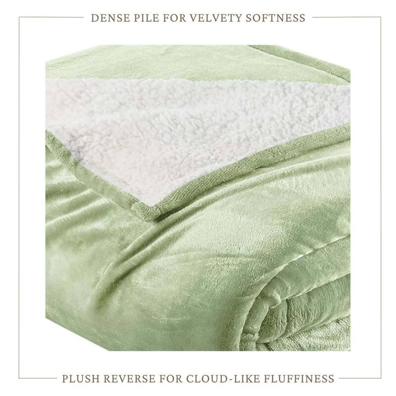Linery & Co. Velvet Plush Reversible Sherpa Bed Blanket