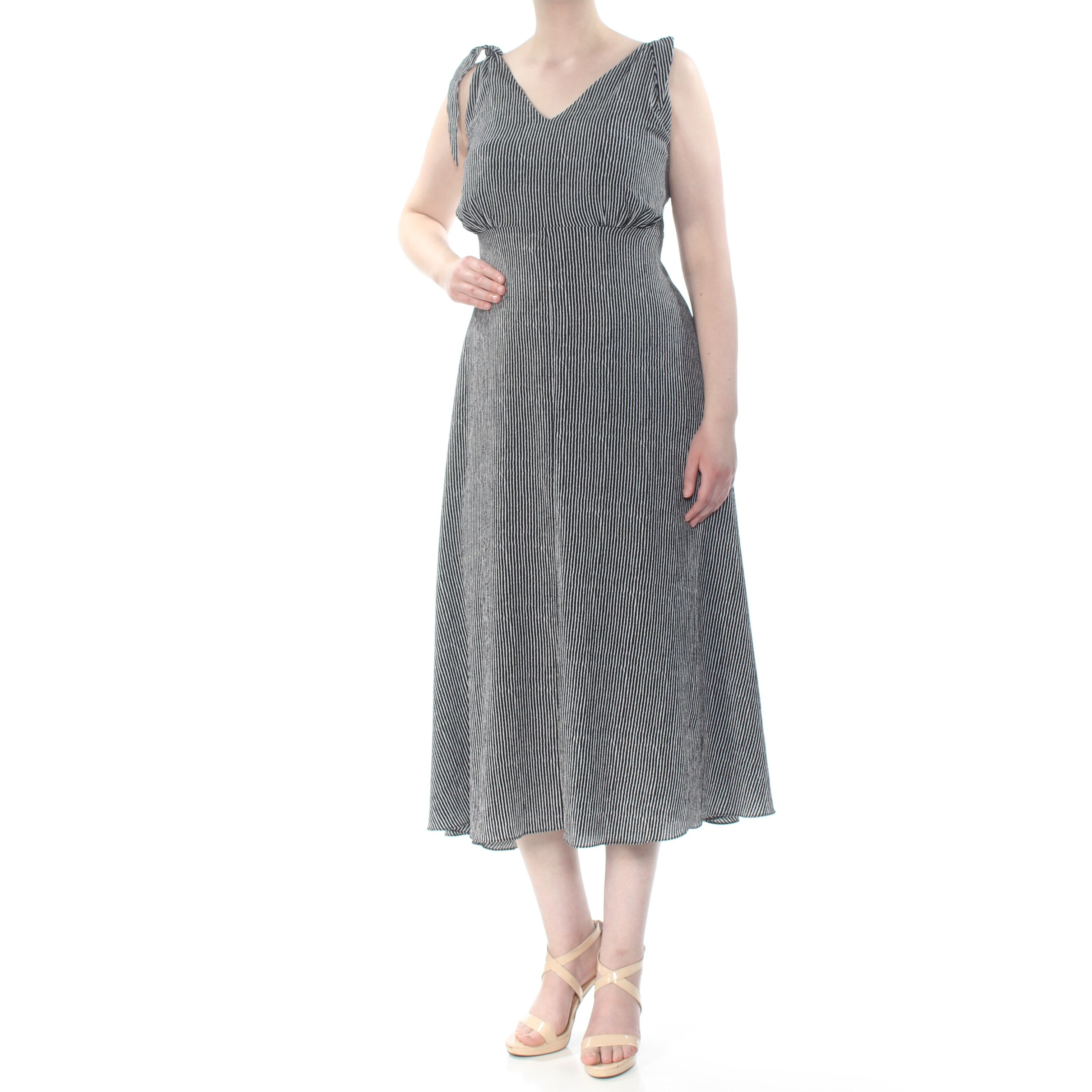 Shop Betsey Johnson Womens Black Tie Striped V Neck Fit Flare Evening Dress Plus Size 20w Overstock 28541192