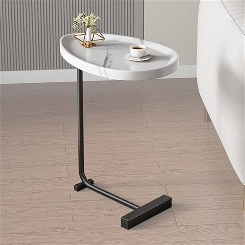 C Shaped Side Table - White
