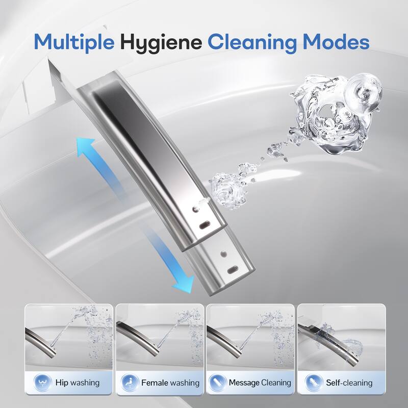 Smart Bidet Seat with Auto Open/Close Lid with Remote Control, Electronic Bidet Warm Water with Dryer