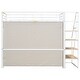 preview thumbnail 11 of 10, Elegant Twin Size Metal Loft Bed with Wardrobe and Storage Shelves, Sturdy Construction & Unique Design, White