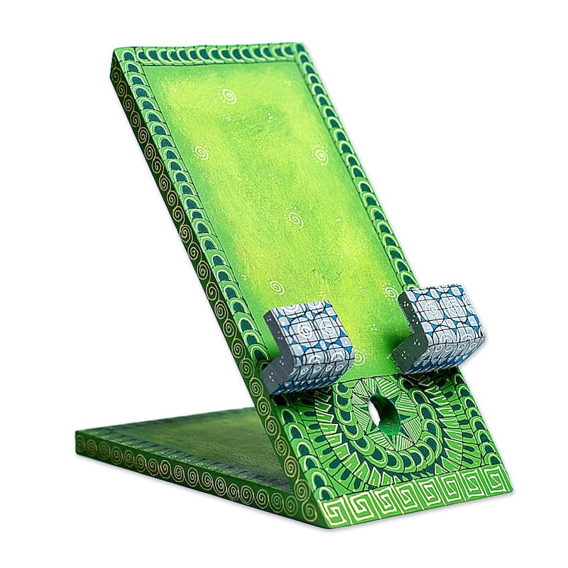 Novica Handmade Oaxacan Way Hand-Painted Wood Phone Holder