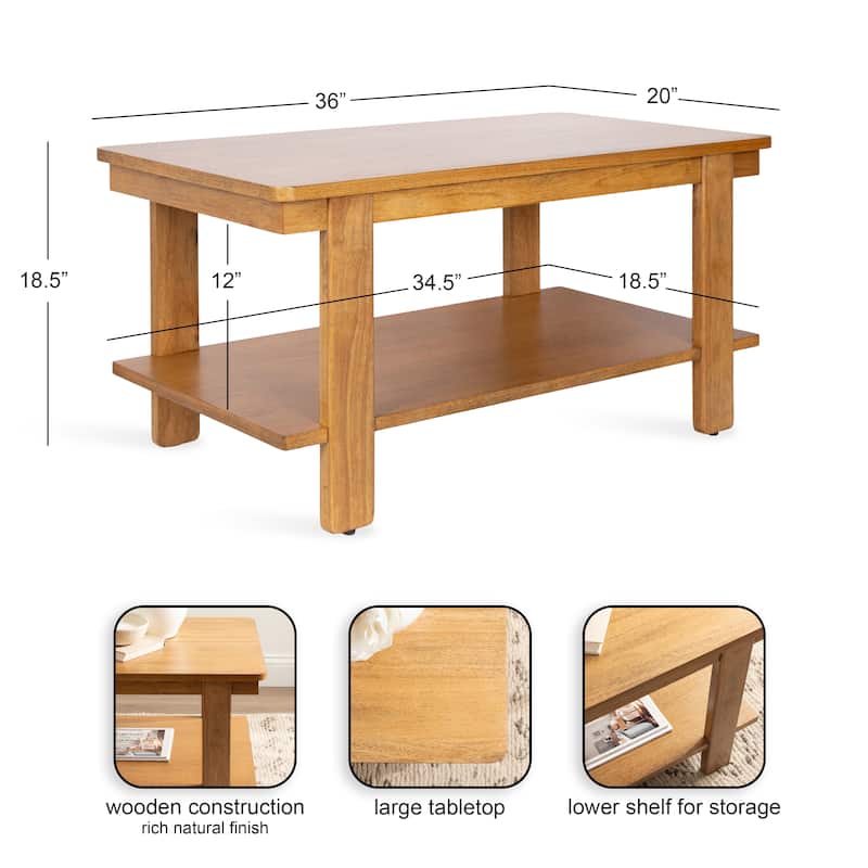 Kate and Laurel Foxford Rectangle Coffee Table