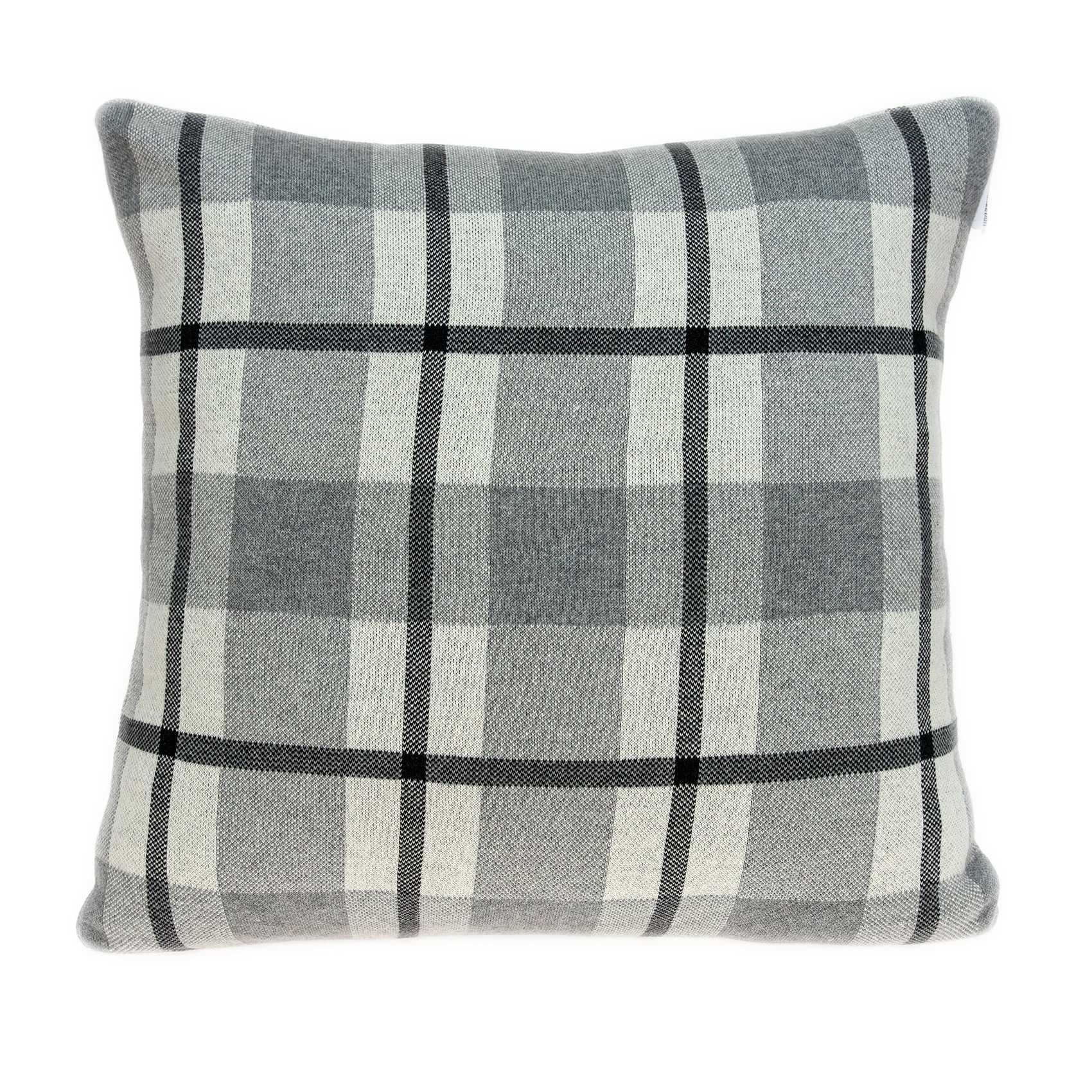 blue plaid throw pillows
