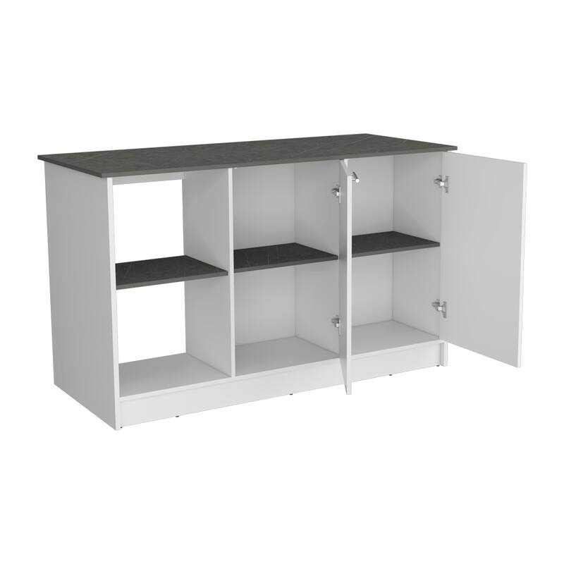 Kitchen Island for Dining Room,Two open storage shelves, Kitchen
