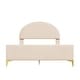 preview thumbnail 5 of 52, Twin/Full Size Velvet Bed Frame with Classic Semi-circle Shaped Headboard, Upholstered Platform Bed w/ Metal Legs for Kids Teens