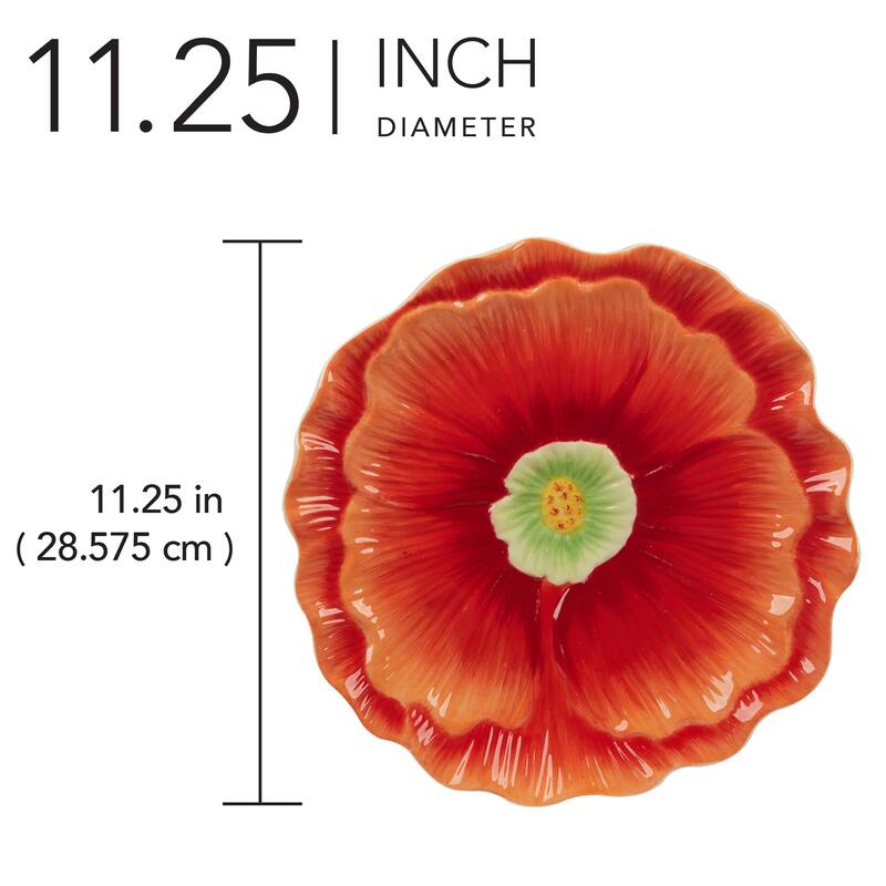 Certified International Blossom 3-D Floral Platter - 11.25" Diam x 1.25"