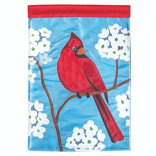 42" Red Cardinal and Floral Garden Flag - N/A