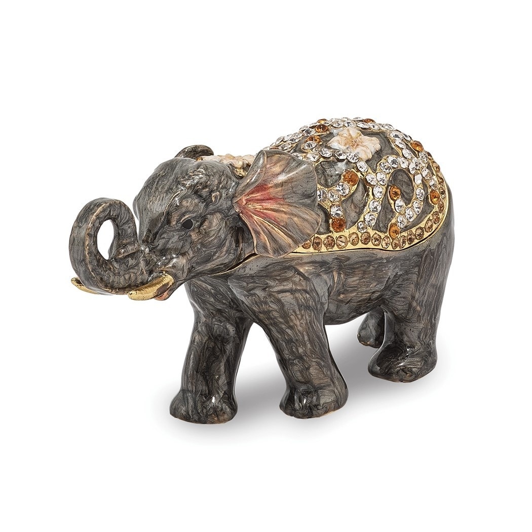 Curata Pewter Crystals Gold-Tone Enameled Princess Jaipur Elephant Trinket  Box on 18 Inch Necklace Bed Bath  Beyond 36203241