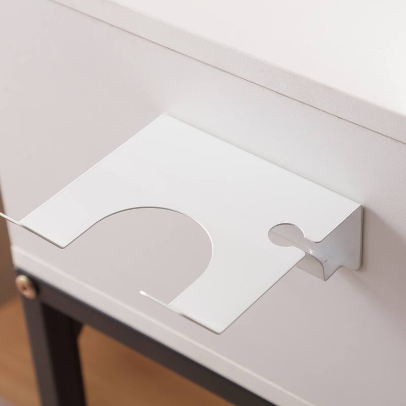 Vanity Desk with Lighted Mirror & Power Outlet