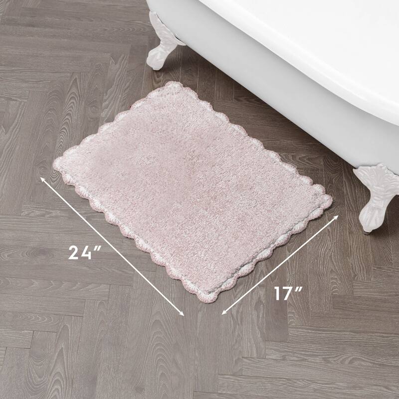 Laura Ashley Heathered Crochet Border Bath Rug