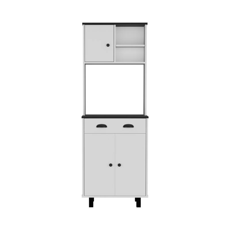 Kitchen Pantry with 2 Cabinets, 2 Open Shelves, and Drawer