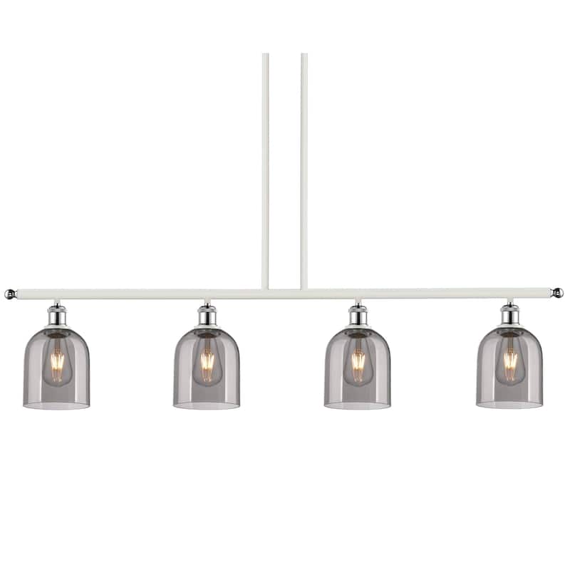 Innovations Lighting 516-4I-10-48 Bella Pendant Bella 4 Light 48" Wide - White Polished Chrome / Light Smoke