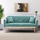 preview thumbnail 47 of 70, Velvet Upholstered Tufted Loveseats Sleeper Sofa With Rose Golden Legs Mint Green