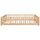 Twin/Full/Queen size Floor Platform Bed with Fence and Door for Kids, Toddlers