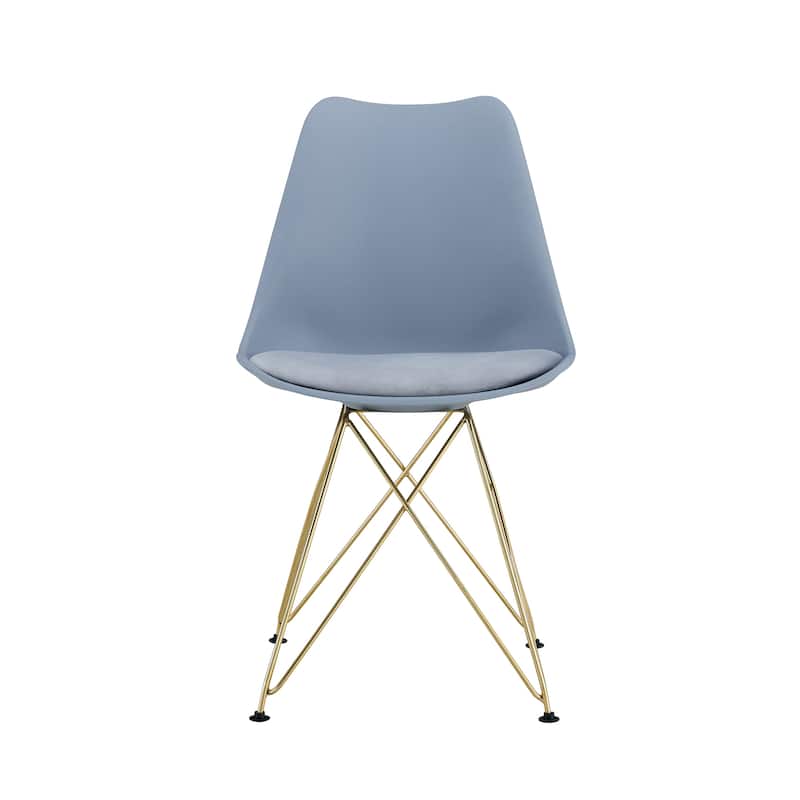 Modern Dining Chairs with Plastic Seat and Metal Legs (Set of 4)