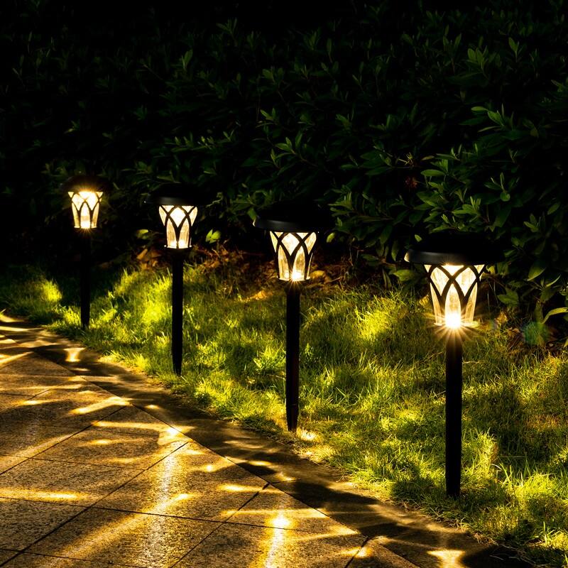 Solar Powered LED Metal Pathway Landscape Light (Set of 6)