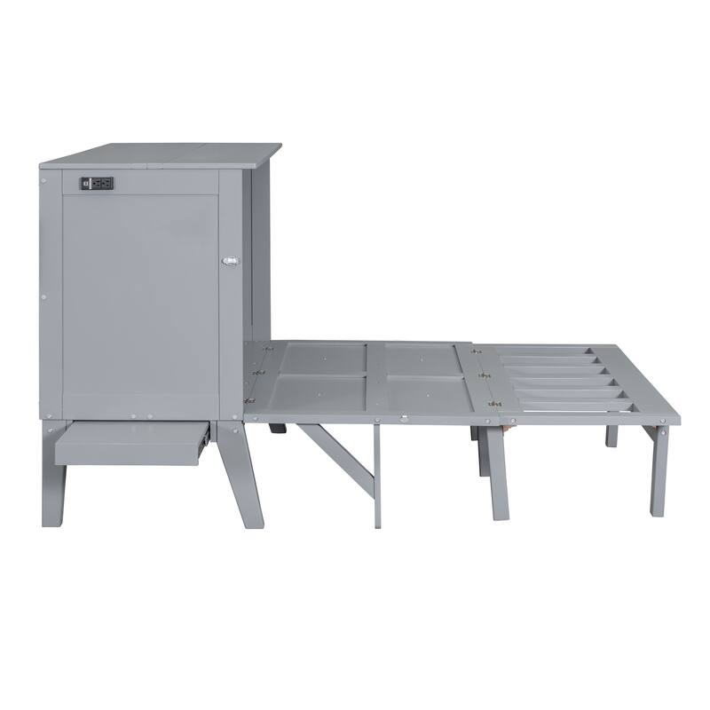Full Size Murphy Bed with USB Port and removable Shelves on Each Side