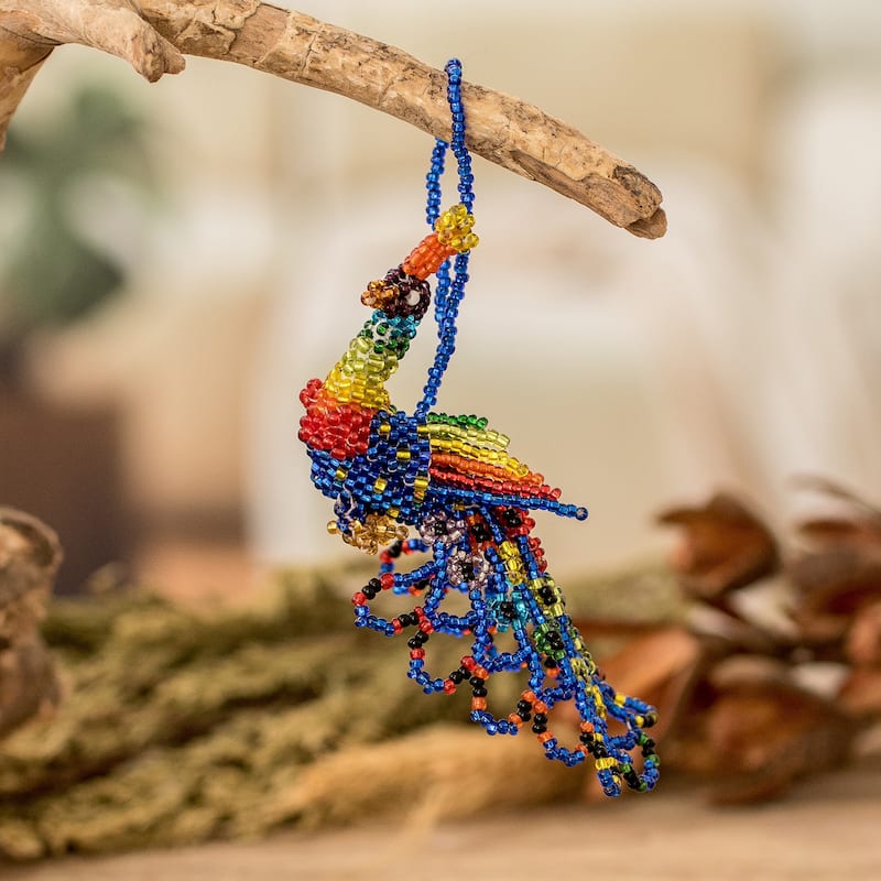 Novica Handmade Colorful Real Beauty Glass Beaded Ornament