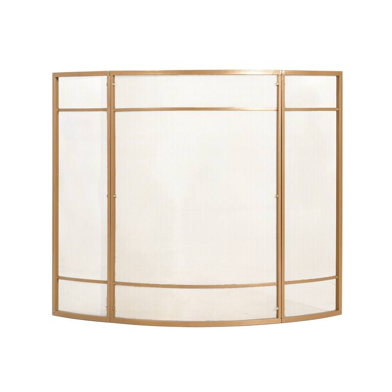 Christopher Knight Home - Regina Modern Iron Fireplace Screen with Curved Arc Design