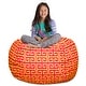 preview thumbnail 112 of 192, Kids' Stuffed Animal Storage Bean Bag Chair Cover or Toy Organizer 48 Inches Extra Large - Pattern Scrolls Red and Yellow
