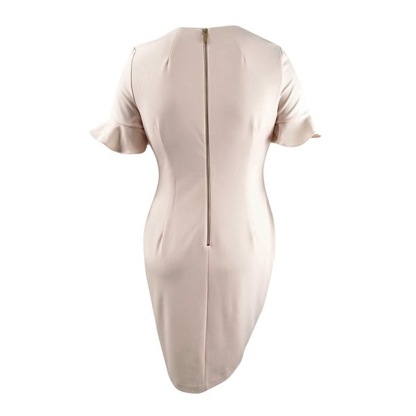 calvin klein petal sleeve sheath dress