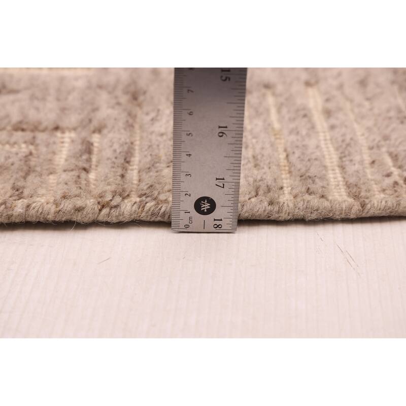 ECARPETGALLERY Hand Loomed Elysian Taupe Wool Rug - 8'0 x 9'9