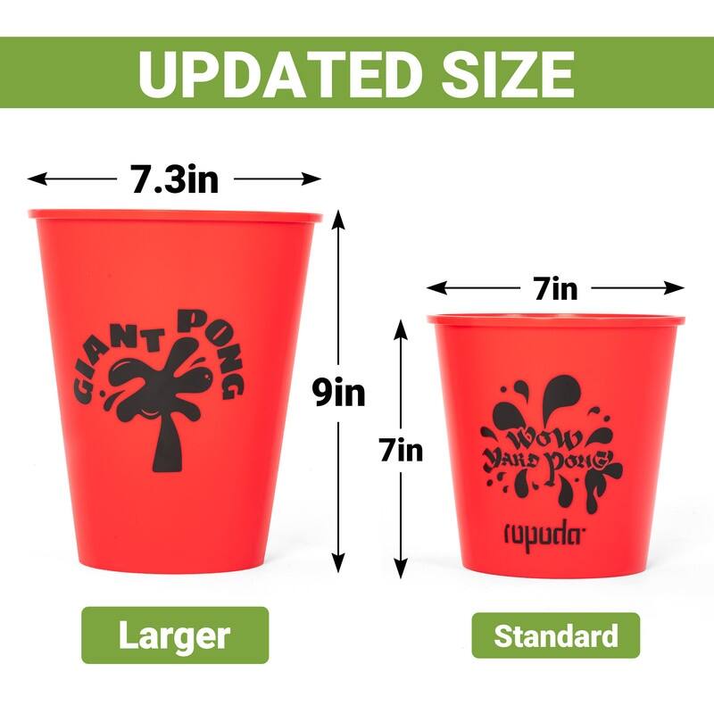 ROPODA Giant Yard Pong, Yard Games with Durable Buckets and Balls, Red