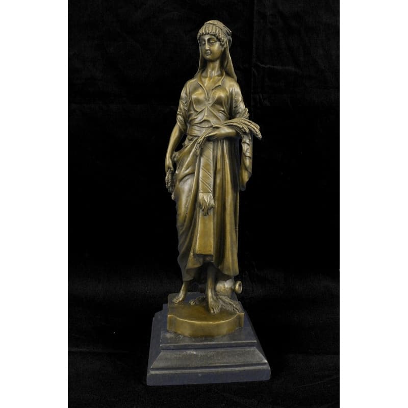 Reproduction Of Greek Goddess Bronze Sculpture Marble Base Statue Art Deco Gift