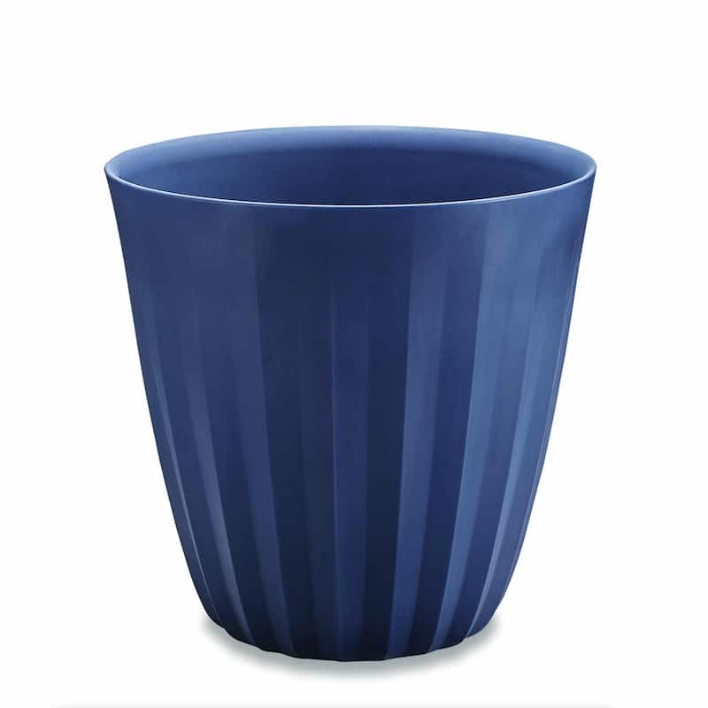 Pleat Modern Pleated Indoor and Outdoor Planter - 19 in - Midnight