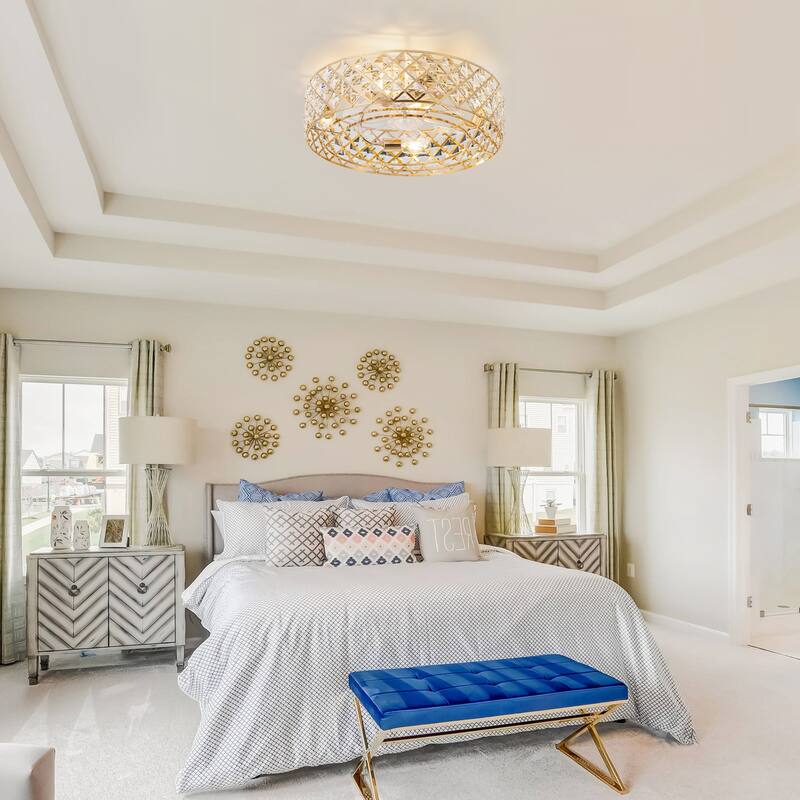 19-in Gold/ Satin Nickel Low Profile Ceiling Fan with Remote Control(7-blade)