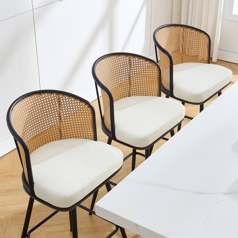 26"/29" Rattan Upholstered Bar Stool /Counter Stools Set of 2/3/4