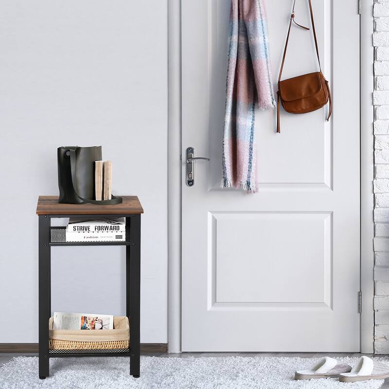 Costway 3-Tier Industrial Tall Nightstand Side End Telephone Table w/ - See Details