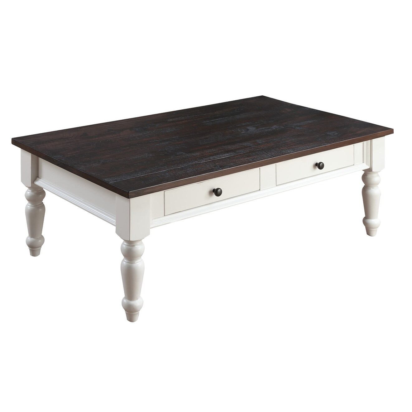Shop The Gray Barn White And Brown Rustic Plank Top Cocktail Table