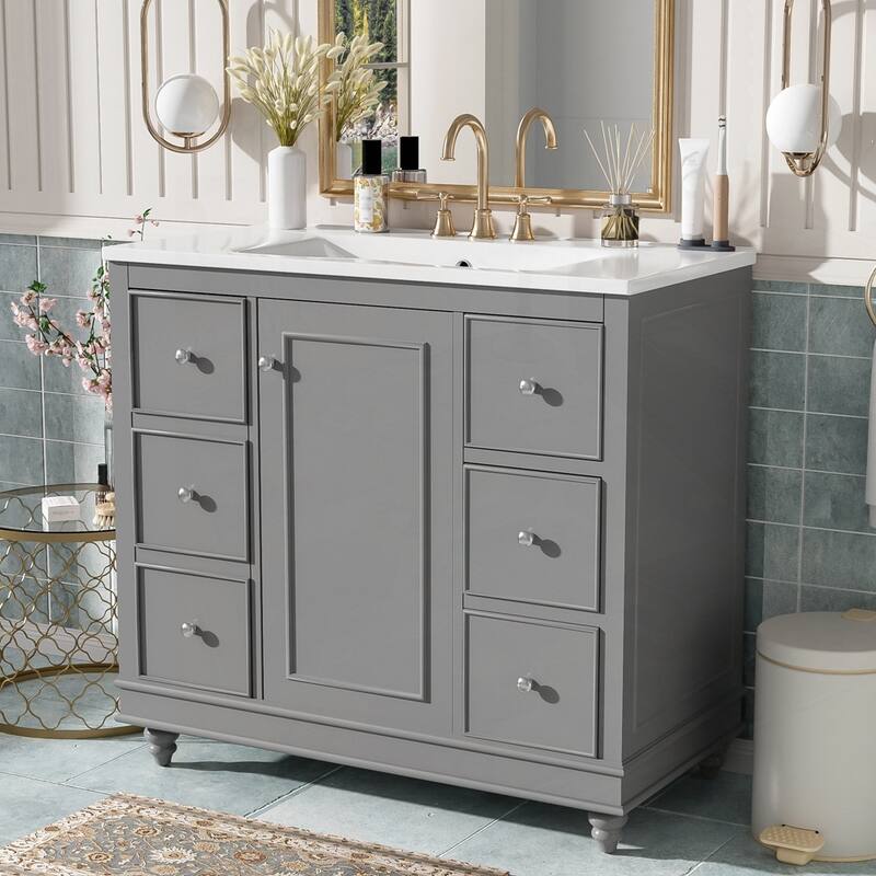 Bathroom Vanity with Ceramic Sink Combo