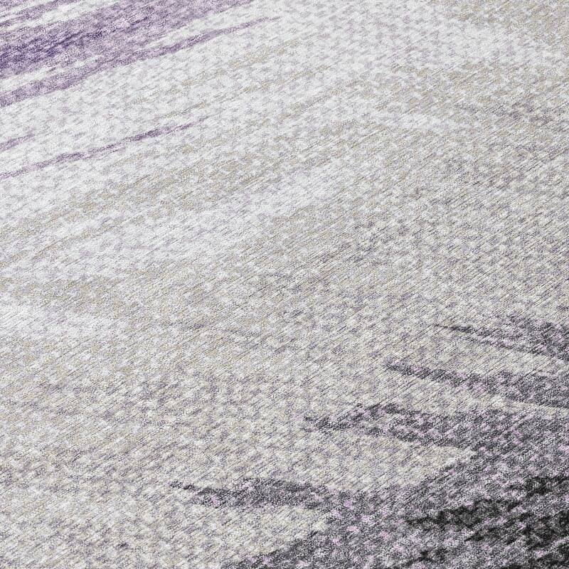 Machine Washable Indoor/ OutdoorAbstract Brushstrokes Chantille Rug