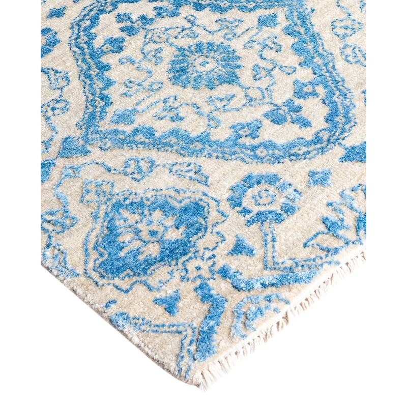 Ikat One-of-a-Kind Hand-Knotted Area Rug - Beige, 9' 3" x 12' 4" - 9' 3" x 12' 4"