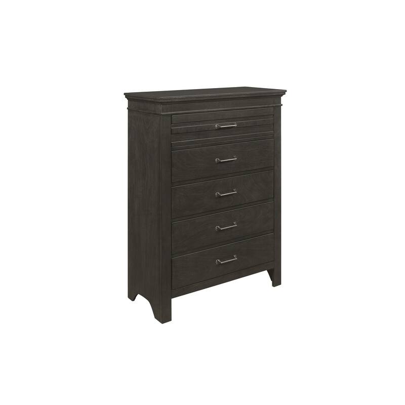 Hyacinthe 6 Piece Farm Charcoal Gray Modern Panel Bedroom Set