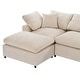 preview thumbnail 12 of 33, Oversized Modular Sectional Sofa with Ottoman,L Shaped Corner Sofa - 130" x 101" x 23.6"